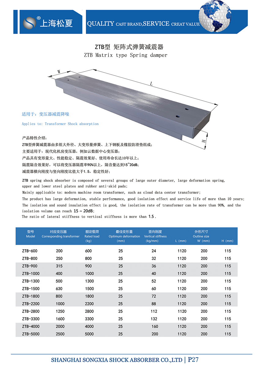 矩陣式<a href='http://m.chinazcst.com' target='_blank'><u>彈簧減震器</u></a>-變壓器專用