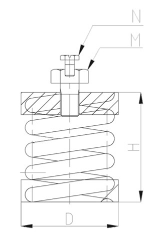 ZTH型<a href='http://m.chinazcst.com' target='_blank'><u>彈簧減震器</u></a>結(jié)構(gòu)圖